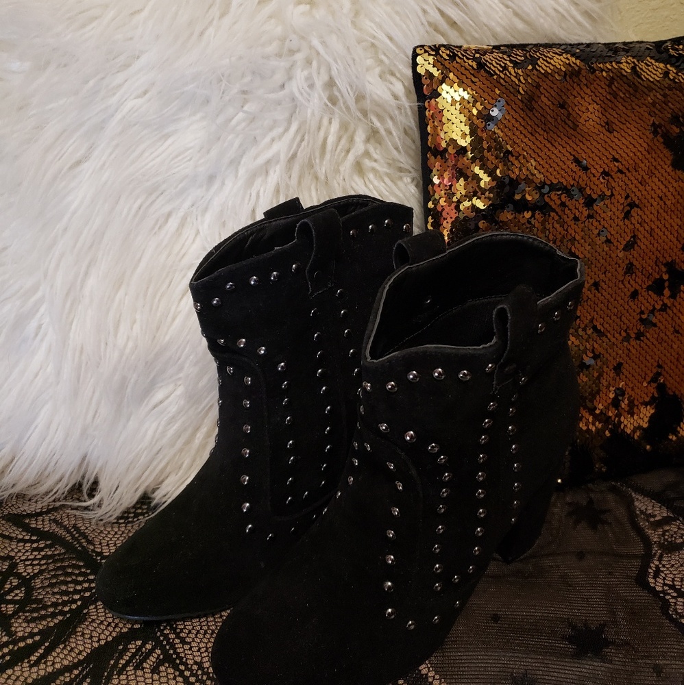 Black Studded Booties